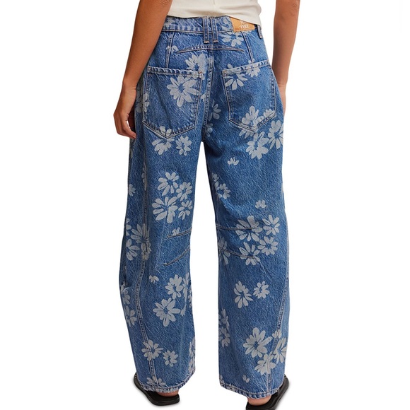 Free People Denim - Good Luck barrel flower print jeans